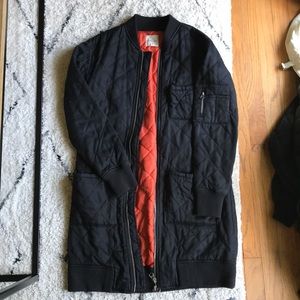 Urban outfitters long quilted jacket